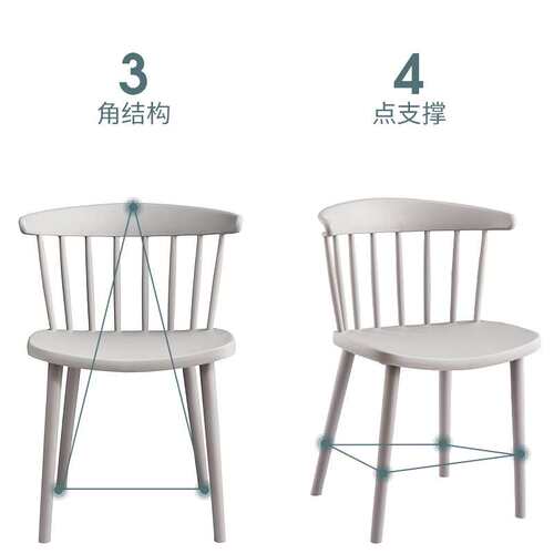 北欧家用靠背餐椅温莎椅酒店家居塑料椅户外桌椅组合高靠背