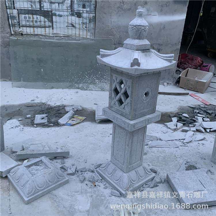 制作园林景观石雕灯塔 石灯 大理石镂空石头灯塔 整洁牢固