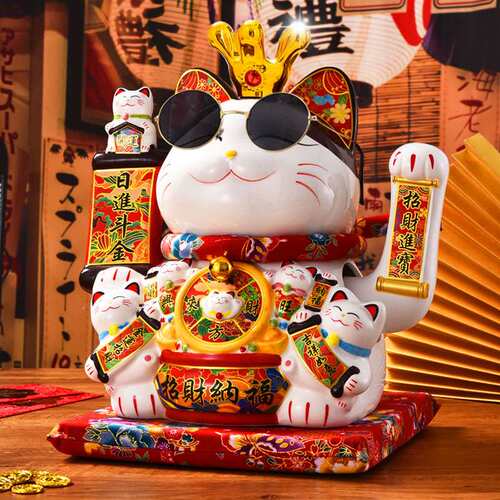 28cm32cm35cm大号招财猫摆件开业自动招手公司前收银台摆放发财猫