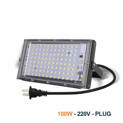 100W96珠珠点款LED投光灯AC220V插头款IP65户外防水直供IP65防水