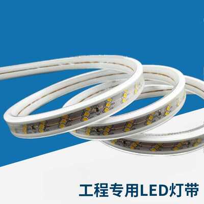 220v灯条2835柔性三色rgb工地照明灯带户外防水led灯带5730室内