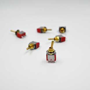 苏上SUCN复古金色钮子开关MTS102小拨杆2档3脚黄铜柄6mm孔