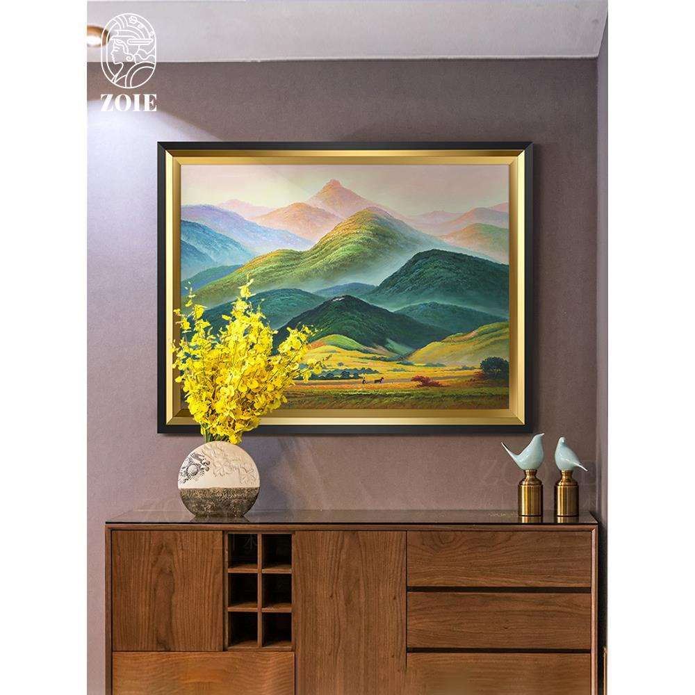 巨人山风水靠山客厅现代美式墙画玄关过道风景招财壁画欧式装饰画