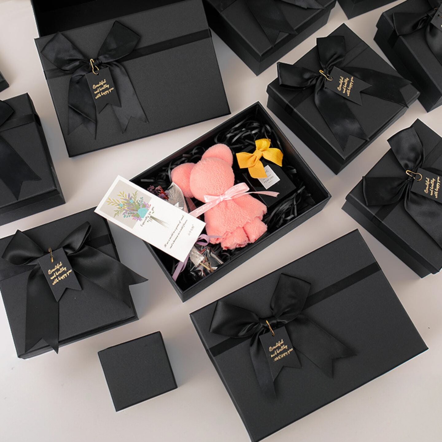 礼盒精美黑色天地盖礼物盒七夕情人节高级感伴手礼盒子纸盒