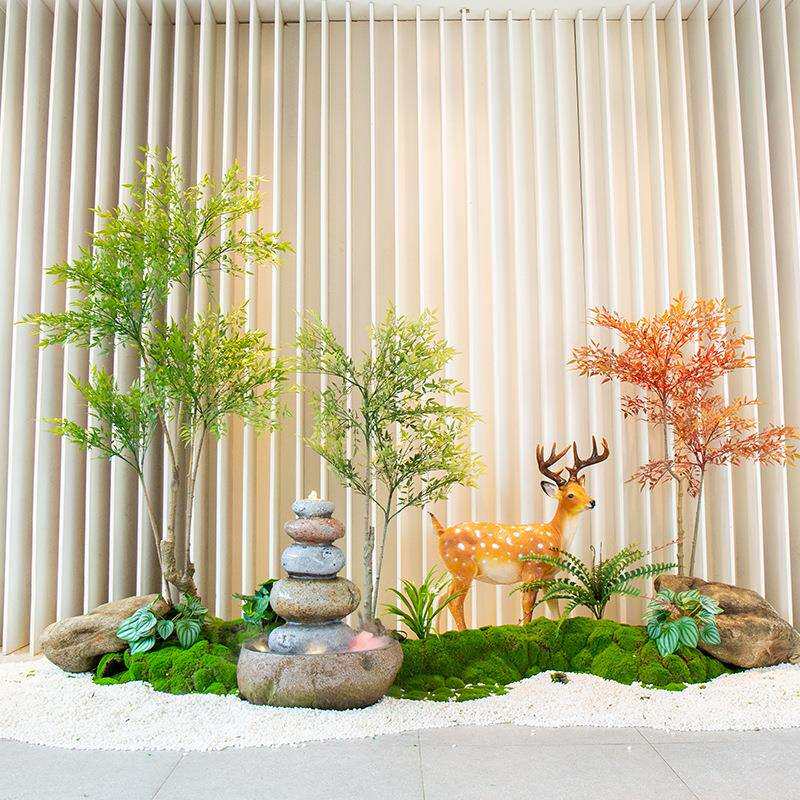 仿真花南天竹盆栽造景绿植装饰室内外楼梯拐角橱窗落地布置
