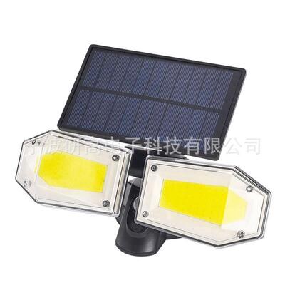 跨境欣款太阳能78LEDCOB分体壁灯庭院灯户外人体感应灯景观灯路灯