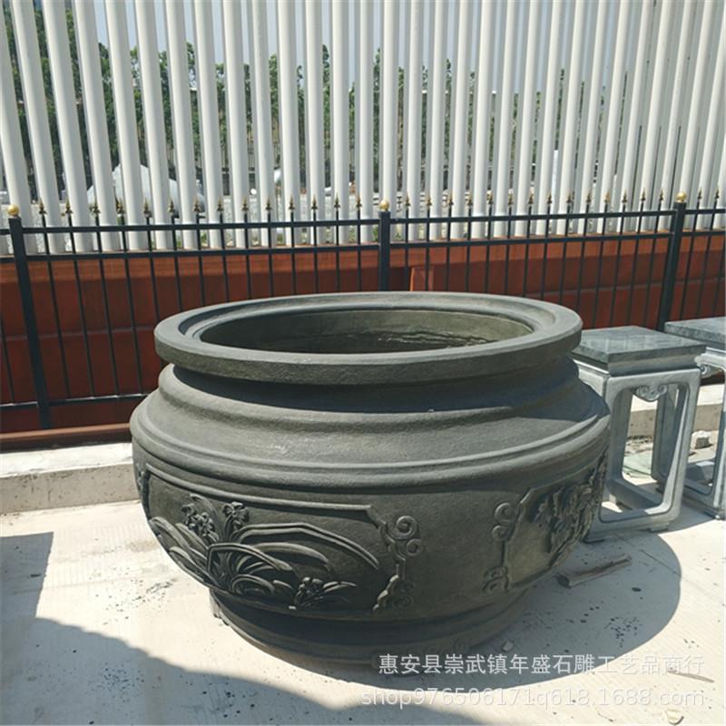 厂家直销仿古石雕花盆 福建白麻花盆花钵雕塑 广场庭院园林古建