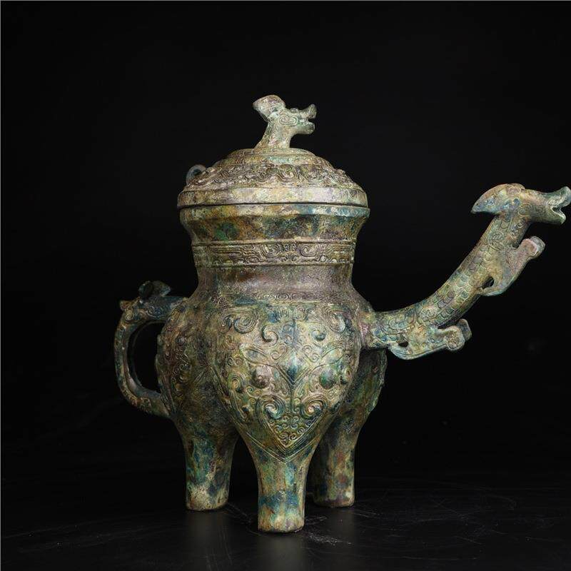 古青铜器郑州酒厂博物馆古青铜器酒器酒具提梁卣罍觥盉斝彝莲鹤