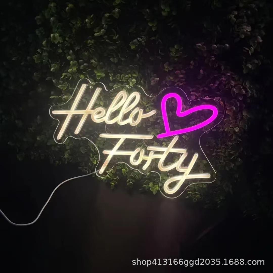 新款亚力克雕刻背板霓虹灯发光广告牌电竞房装饰炫酷摆件厂家直供