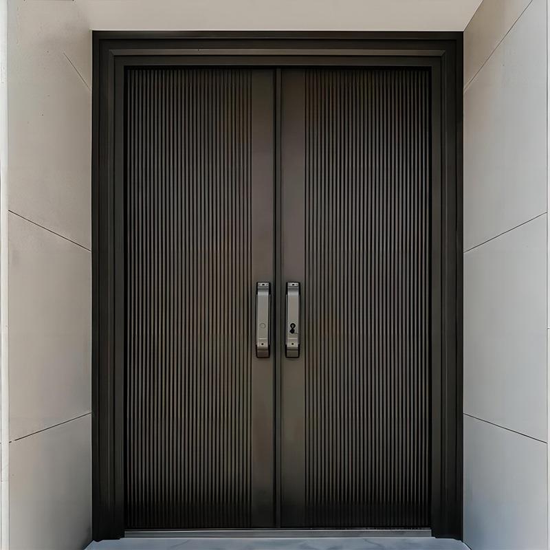 精雕铸铝门隔音防爆门自建房大门别墅大门双开门家用防盗门进户门