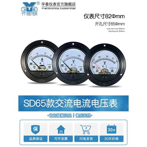 SD65交流电流表电压表10a 20a 30a 50a 300v 500v指针dh65 at65