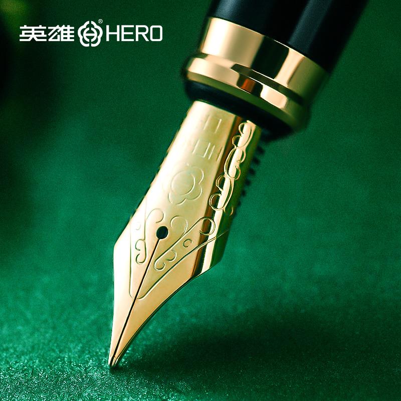 英雄钢笔男士高档商务办公美工笔书法弯尖书法硬笔墨囊可换精致礼