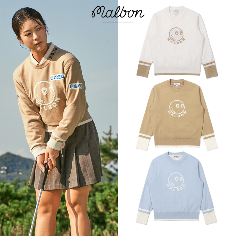 MALBON高尔夫女针织保暖毛衣