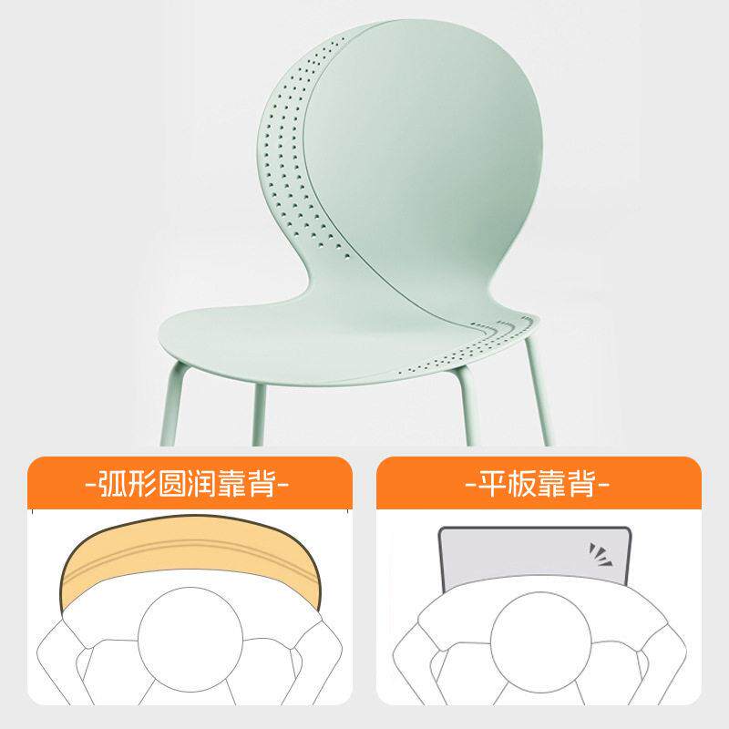 餐椅现简约家用塑料椅子铁艺小户型可叠放休闲洽谈商用