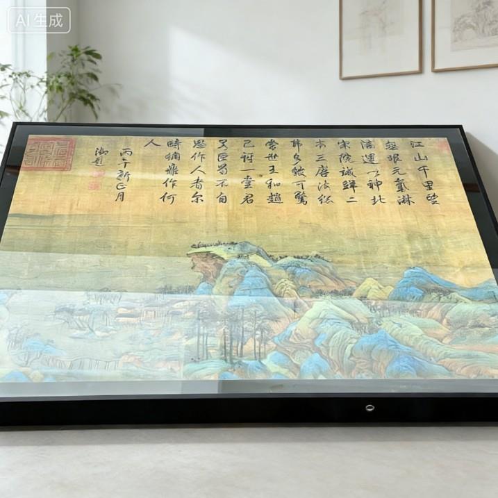 新款山水风景字画智能镜客厅装饰镜挂墙工艺品中式高清环保镜