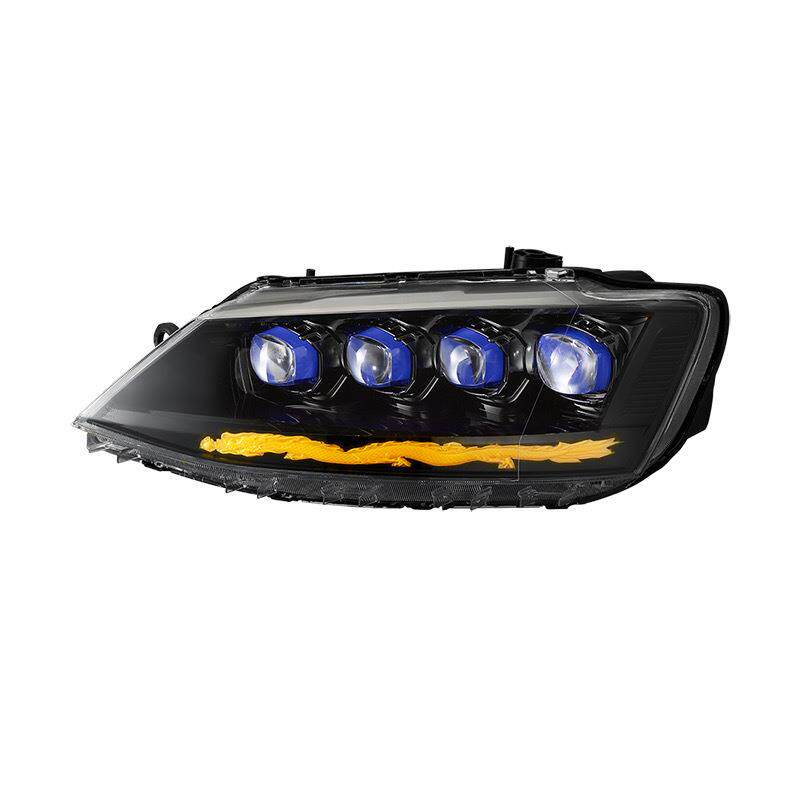 龙鼎12-18款新速腾改装全LED日行灯流光转向龙版矩阵透镜大灯总成