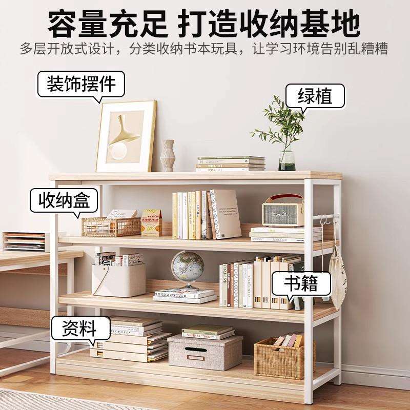 书架落地家用铁艺客厅收纳置物架简易多层储物柜子办公室文件书柜