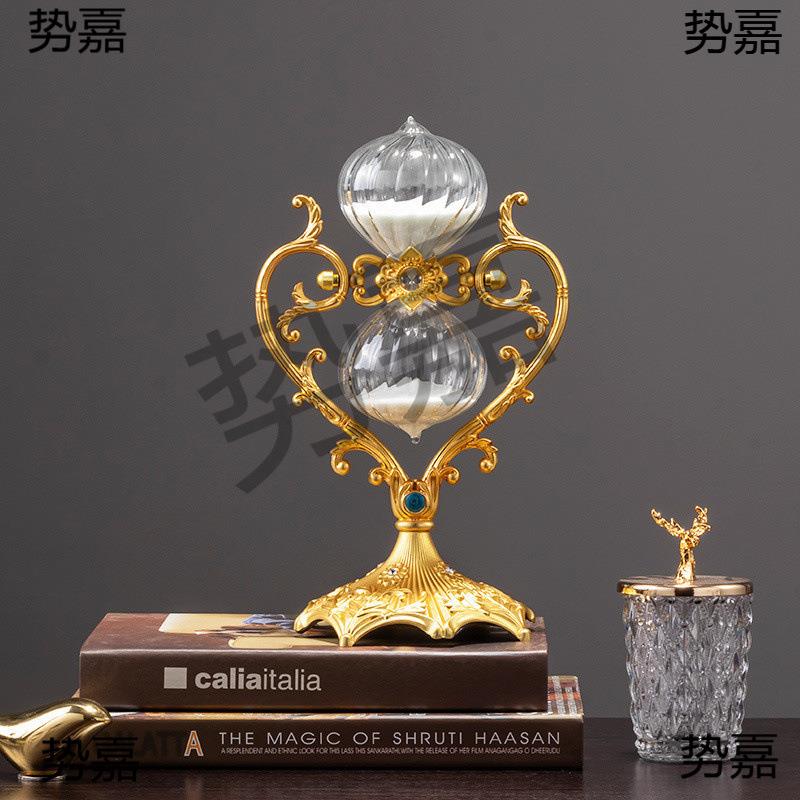 欧式心形爱心旋转沙漏计时器摆件30分钟创意计时复古轻奢桌面摆设