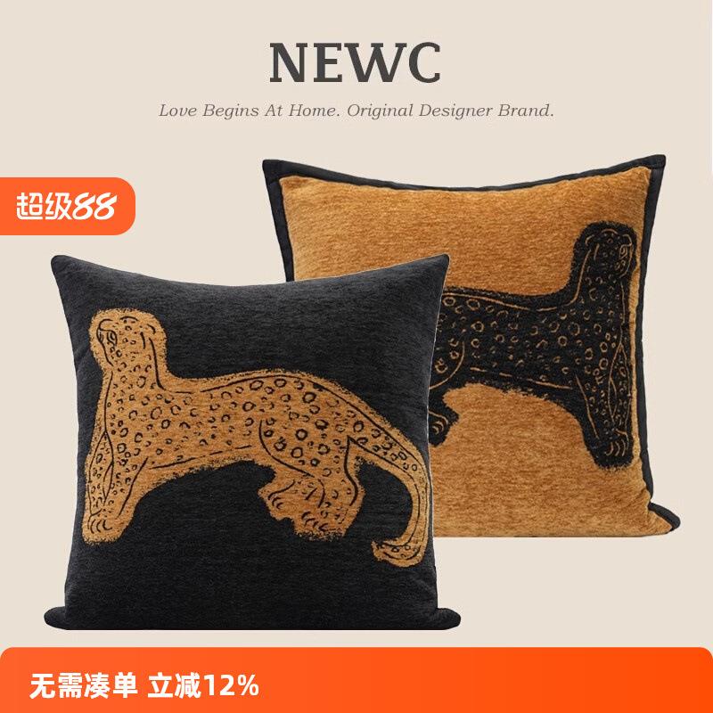 中古风艺术家抱枕靠垫客厅沙发腰枕靠枕长条枕抱枕套沙发靠枕含芯