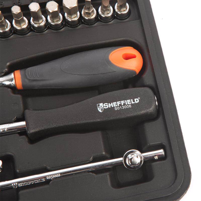 钢盾38件套6.3mm系列公制组套多功能汽保工具棘轮扳手套筒工具