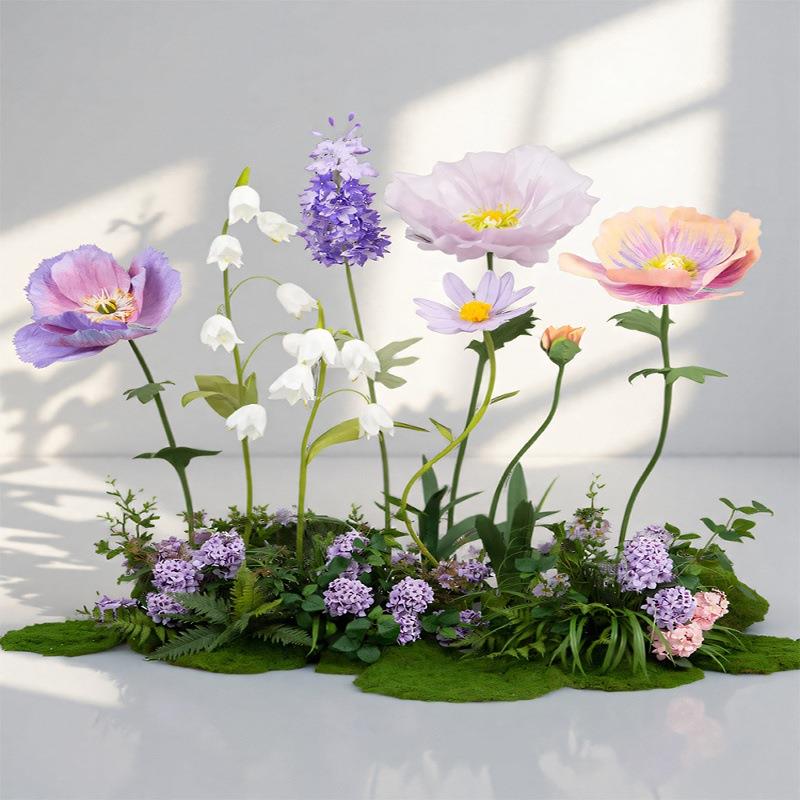 假花仿真花装饰高级巨型花朵展厅橱窗造景纸花仿生绿植花丛摆件