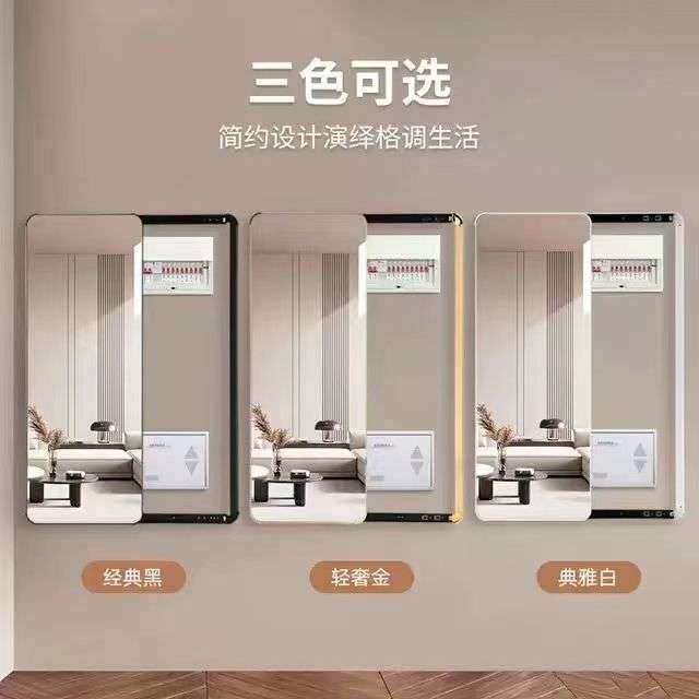 开门式隐藏式电闸箱推拉镜子轨道隐藏多媒体弱电箱一体挂墙镜