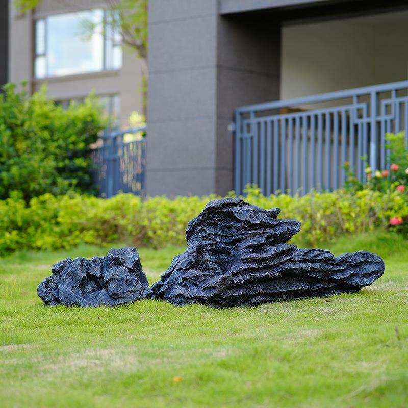 仿真石头假山模型网红小院装饰造景石入户景观玻璃钢假山造型摆件