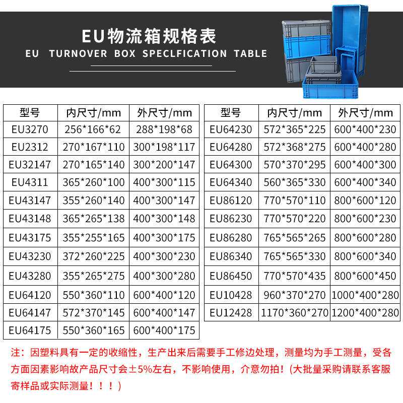 富立卡12428长方形塑料周转窄箱EU物流箱10428养鱼缸乌龟可做过滤