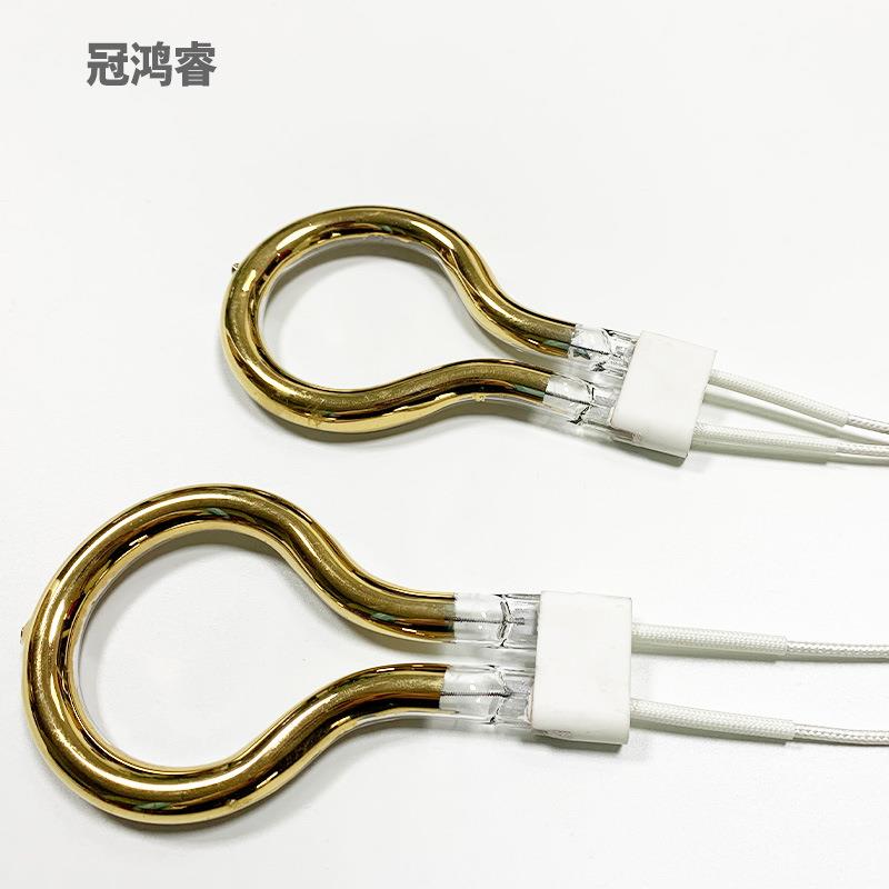 异型圆管红外线灯加热灯500W 65MM半镀金IR灯110V红外线加热灯管