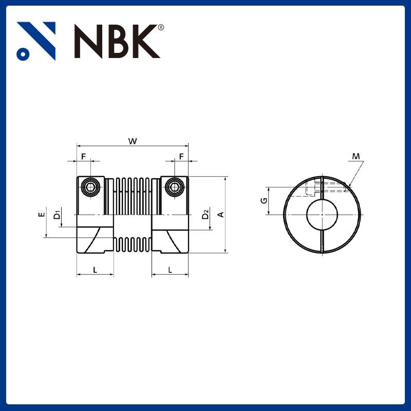 NBK MFB-C挠性联轴器 - 波纹管联轴器 零背隙梅花膜片联轴器直供