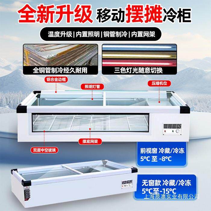 三轮车移动摆摊冷藏冷冻烧烤炸串保鲜展示柜冷柜商用卧式小型冰箱