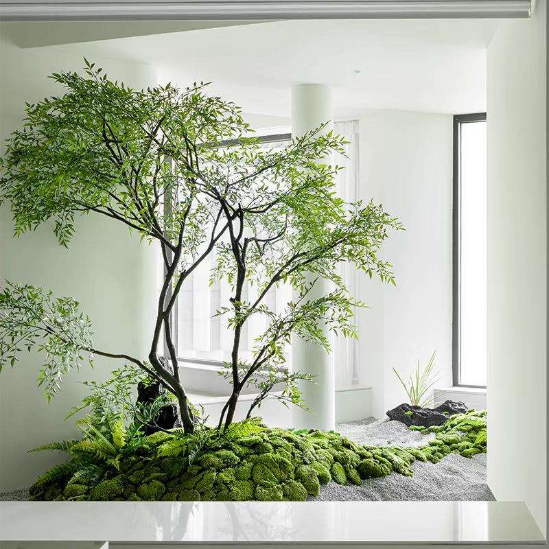 仿真南天竹造景绿植高端轻奢室内大型落地装饰摆件假树仿生植物