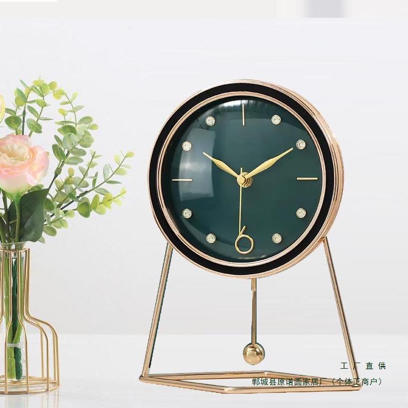 时尚座钟客厅家用钟表简约时尚静音摆钟台式现代时钟创意台钟摆件
