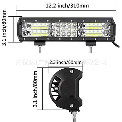 新款汽车LED工作灯 180W二三排长条灯 light bar60LED 改装车顶灯