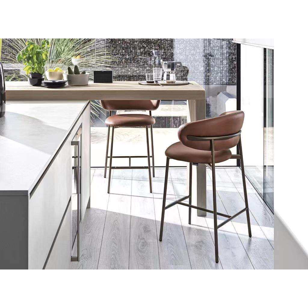 不锈钢轻奢吧台椅北欧创意现代简约酒吧椅前台家用岛台吧台高脚凳