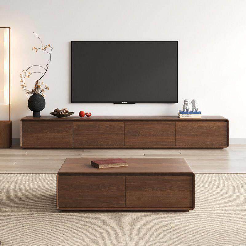 北欧极简落地电视柜落地式客厅茶几组合中古风家具其他木简约现