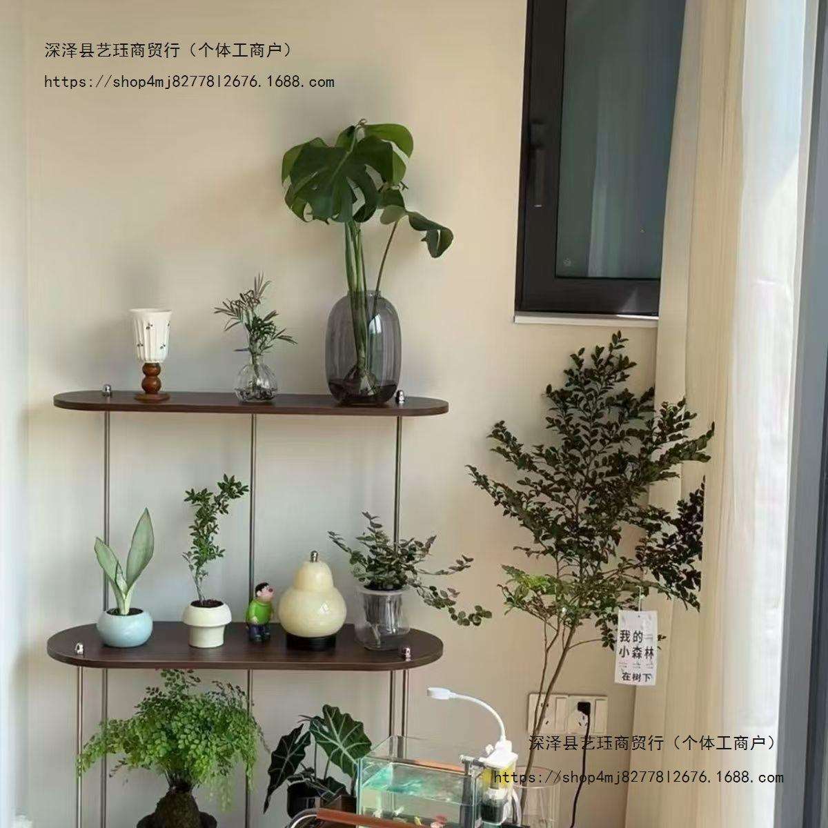 阳台简约网红花架北欧客厅置物架落地花架子带轮可移动置物架绿萝