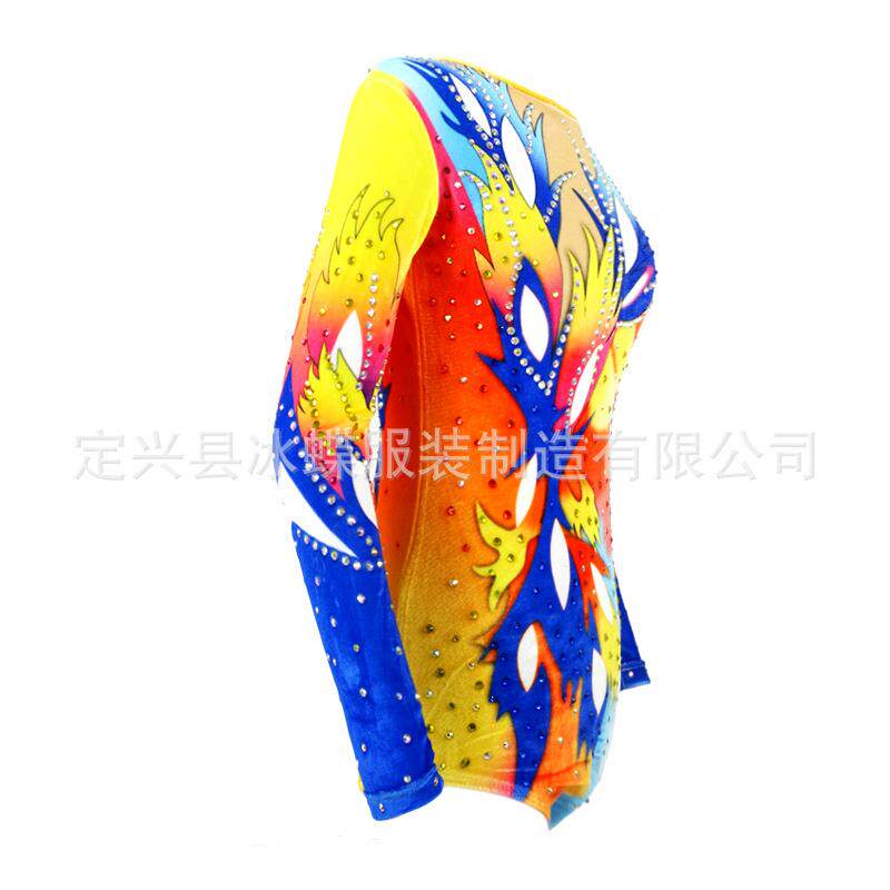 LIUHUO艺术体操服健美比赛服艺考女儿童表演竞技裙橘色BD340