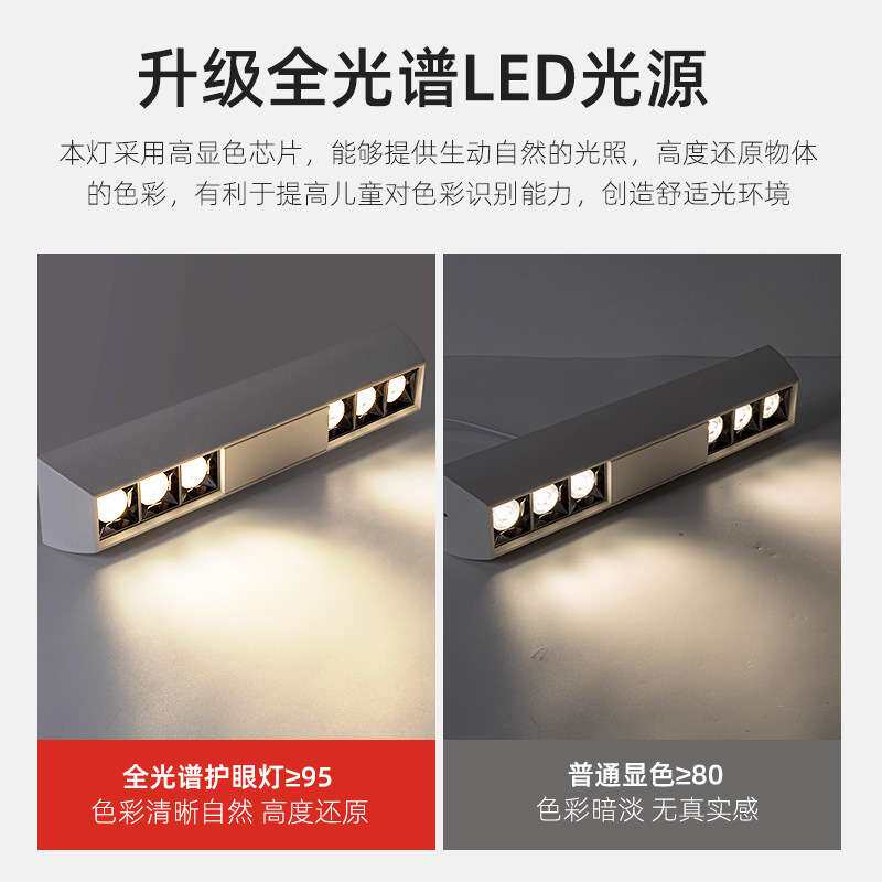 长条4-10头明装格栅灯无主灯客厅照明格栅超薄射灯防眩光简约射灯