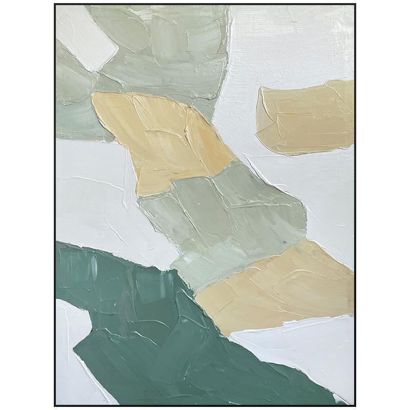 手绘抽象油画《暮春》玄关挂画客厅简约装饰画现代纯手工立体壁画