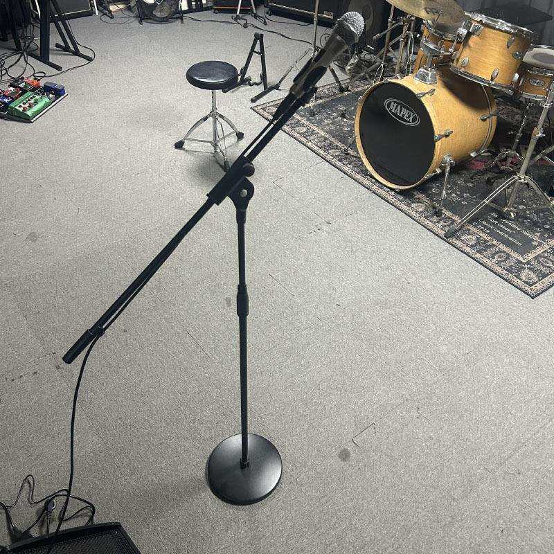 新款圆盘底座加重加固麦克风支架 直斜两用可拆卸话筒架 跨境热卖