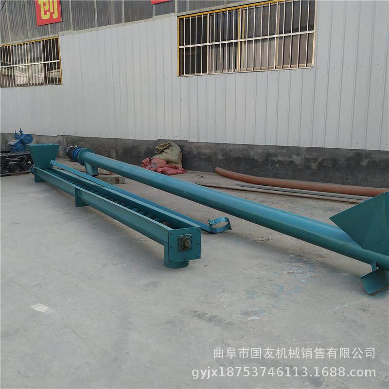 散料颗粒装车螺旋输送机 不锈钢有轴U型蛟龙提升机 移动式喂料机