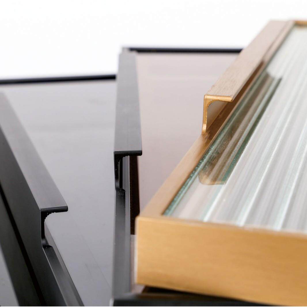 厨房橱柜门板免打孔外框材料厨柜面板彩晶玻璃橱柜门钢化玻璃门板