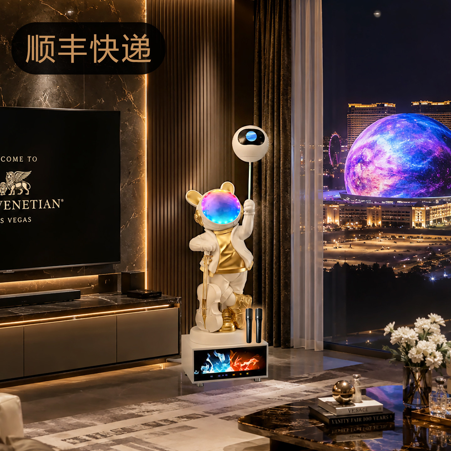 小爱太空人宇航员大沙发边电视柜旁落地摆件乔迁礼物客厅轻奢装饰