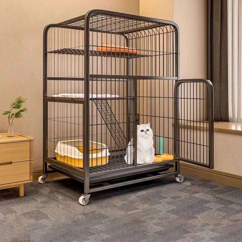 猫笼家用室内大空间特大号猫笼子厕所一体加固三层猫咪窝猫笼别墅