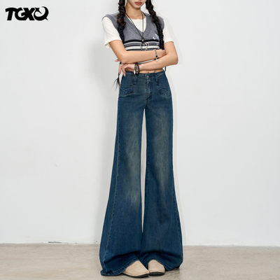 美式阔腿牛仔裤女2025新