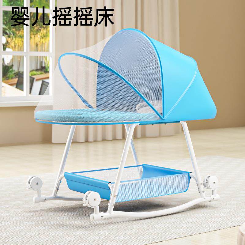 婴儿摇篮床小摇床多功能可移动便携式宝宝床欧式BB床带轮子小推车