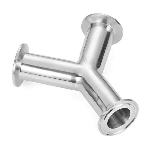 304不锈钢卫生级Y型快装三通卡盘式卡箍快接内外镜面抛光Φ19~108