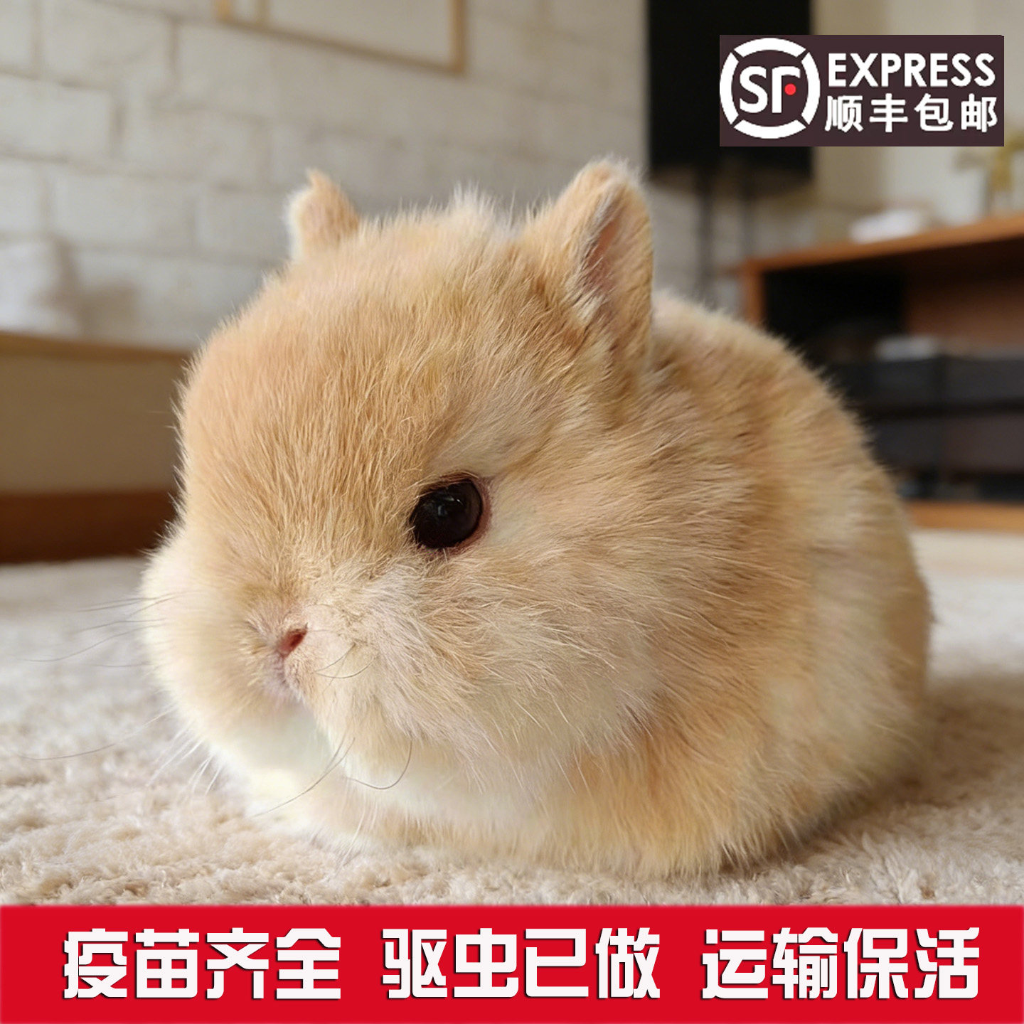 进口双血统兔子活物长不大迷你侏儒兔垂耳小兔活体家养宿舍宠物兔