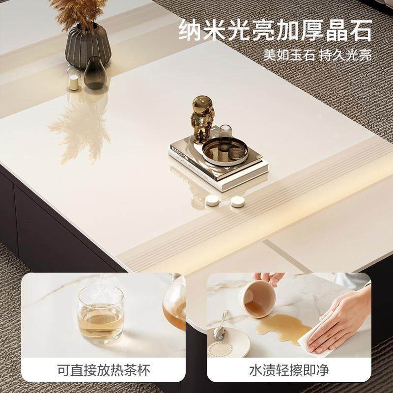 岩板茶几客厅家用2025新款轻奢感小户型茶几桌长方形电视组合